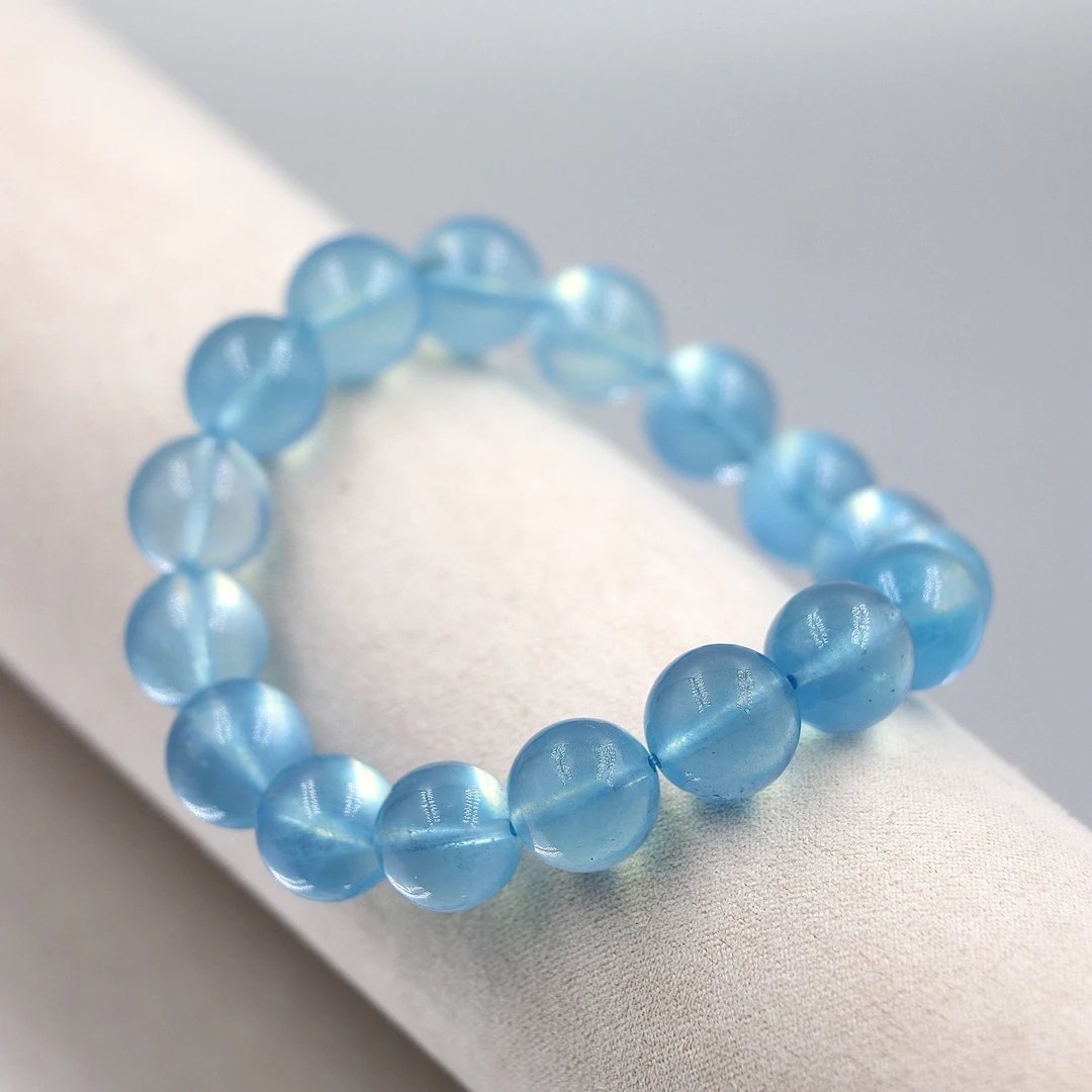 培育海蓝宝石高阶天蓝色海蓝宝手串C4198-多样性发一