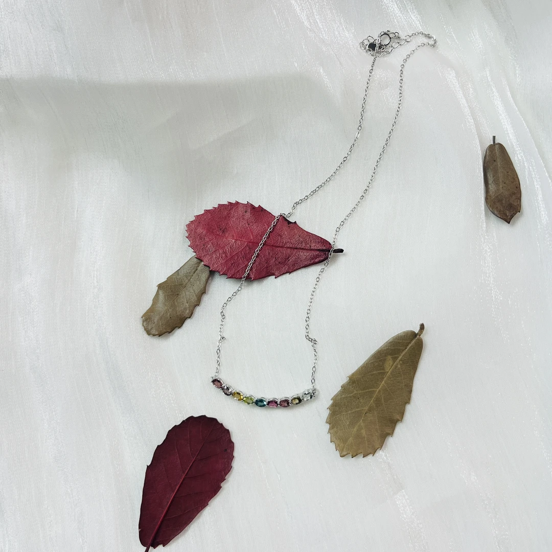 天然老矿碧玺笑脸项链品质特别好戴起来仙气飘飘显气质