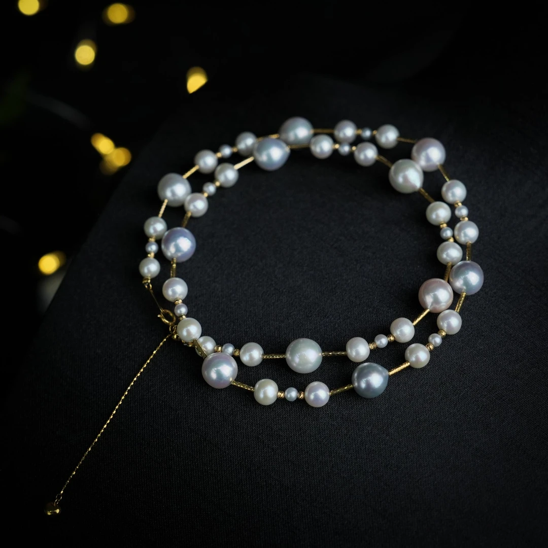 海水珍珠项链-卡3~8左右-18K金--SK1560|BZZ2