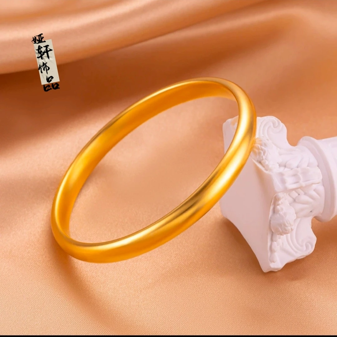 铜合金手镯 经典素款植物花卉磨砂实心素款妈妈甜美女简约实心