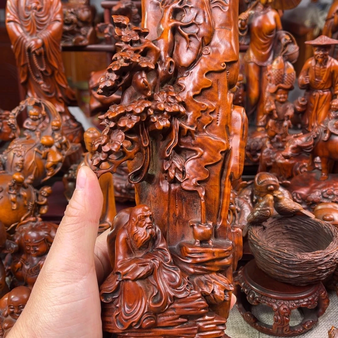 黄杨木黄杨木雕刻艺术 高31 宽9