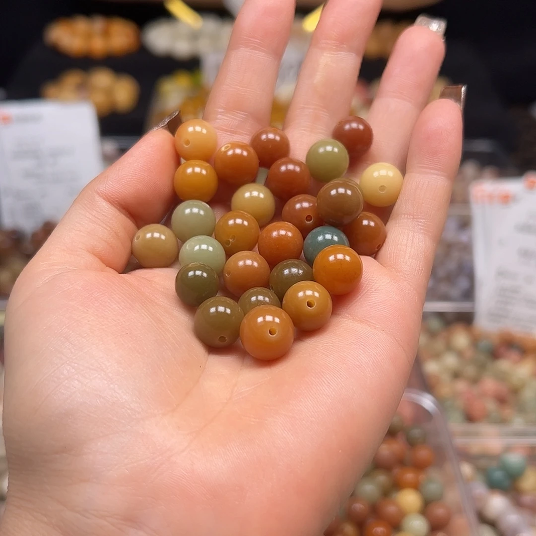 菩提根/象牙果手串微瑕10到11糖三彩圆200颗