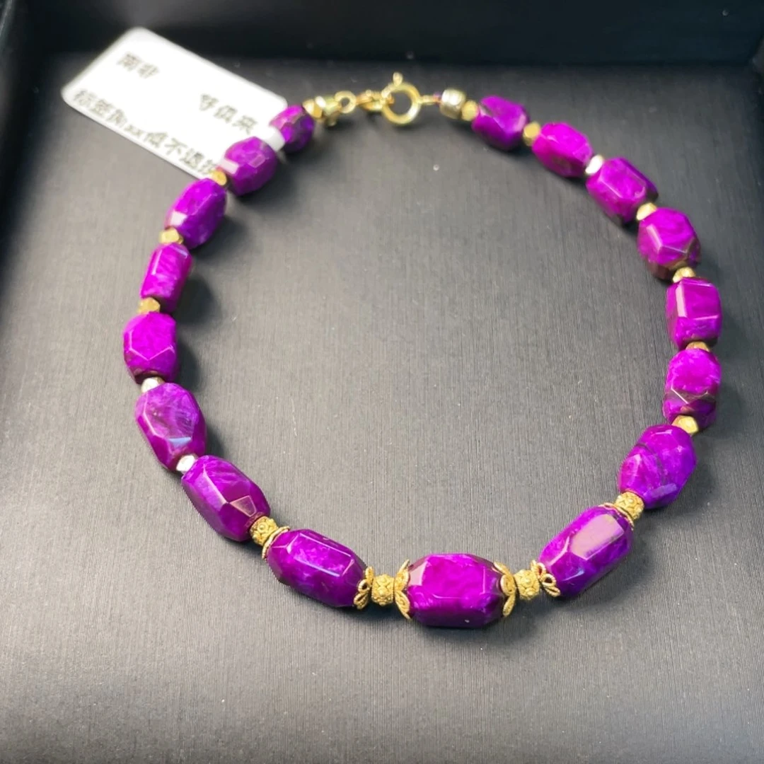 苏纪石（舒俱来）18K金镶嵌红丝绒手串