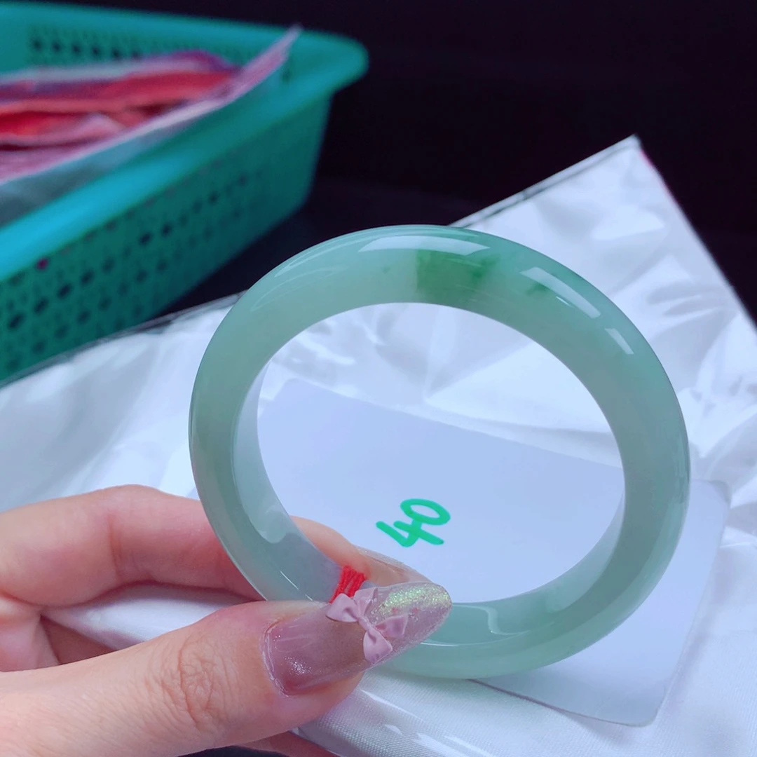 未镶嵌手镯翡翠天然缅甸翡翠A货手镯 40号