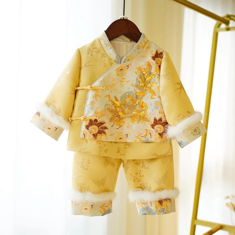 周岁礼服男宝中式古风唐装生日衣服一周岁宴女宝婴儿周岁宝宝服装