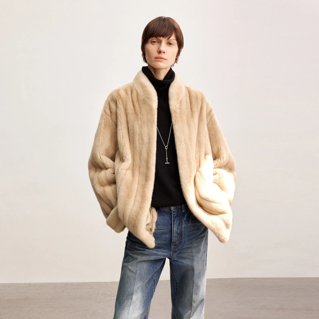 MSBEAST进口紫标级小母貂全抽皮草外套女立领貂皮大衣丨古典缩影