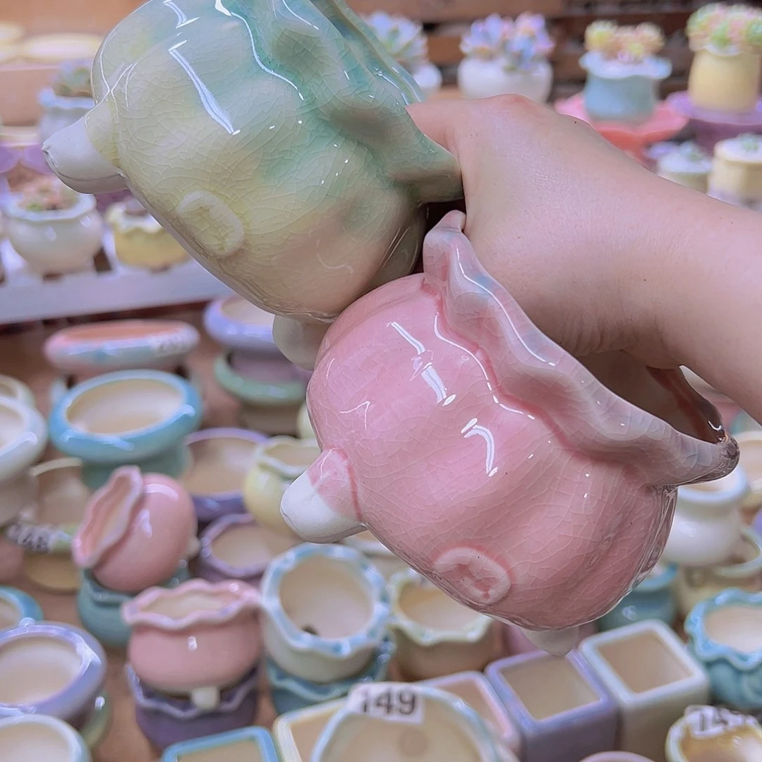 陶瓷花盆当场满12包邮