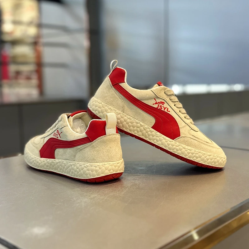 潮男鞋秋季爆款舒适低帮板鞋拼色百搭复古轻便小众时尚透气休闲鞋