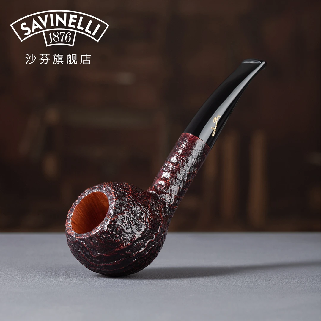 沙芬旗舰店限量喷砂面石楠木烟斗高端手工斗总裁签字款