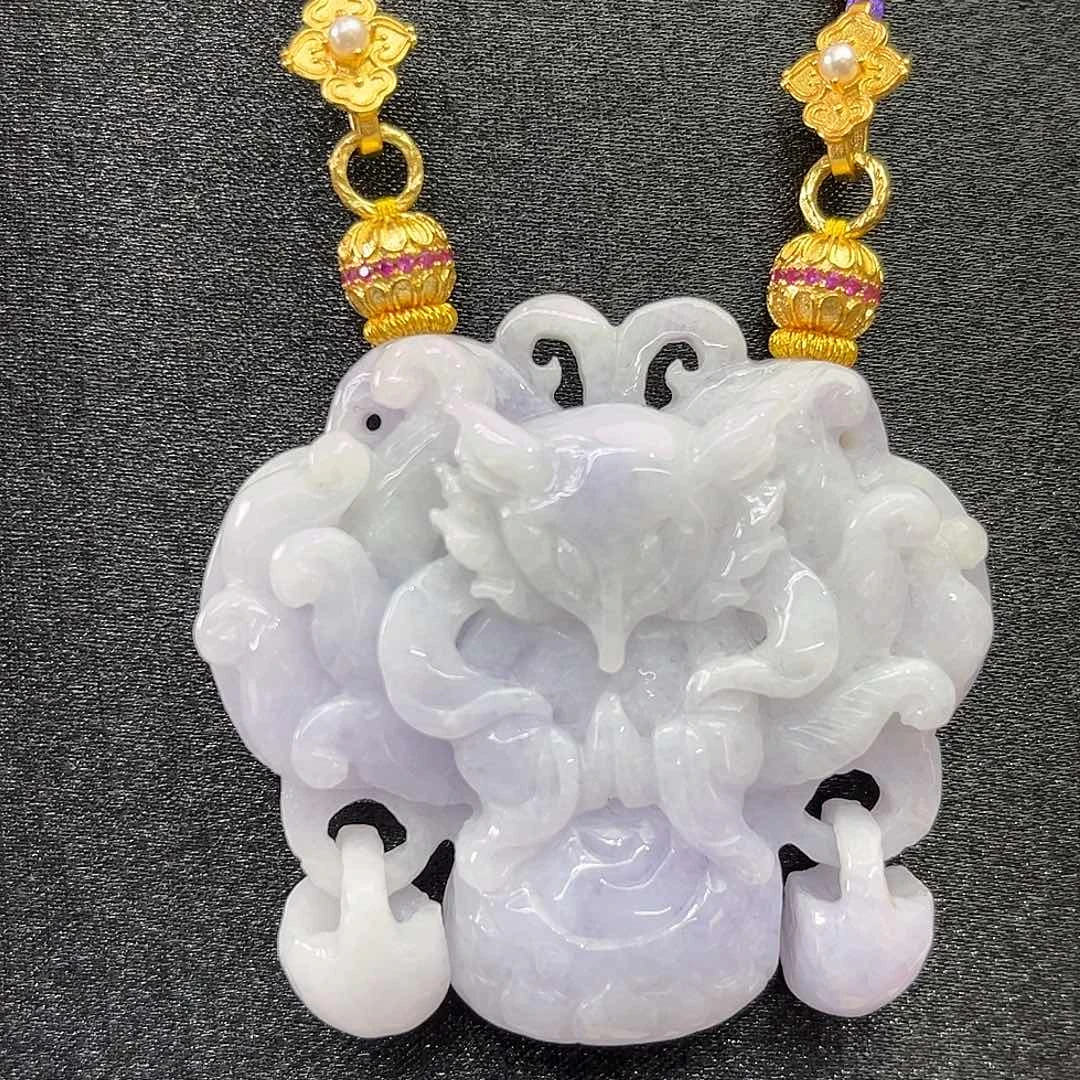 翡翠合金吊坠(赠链)国风