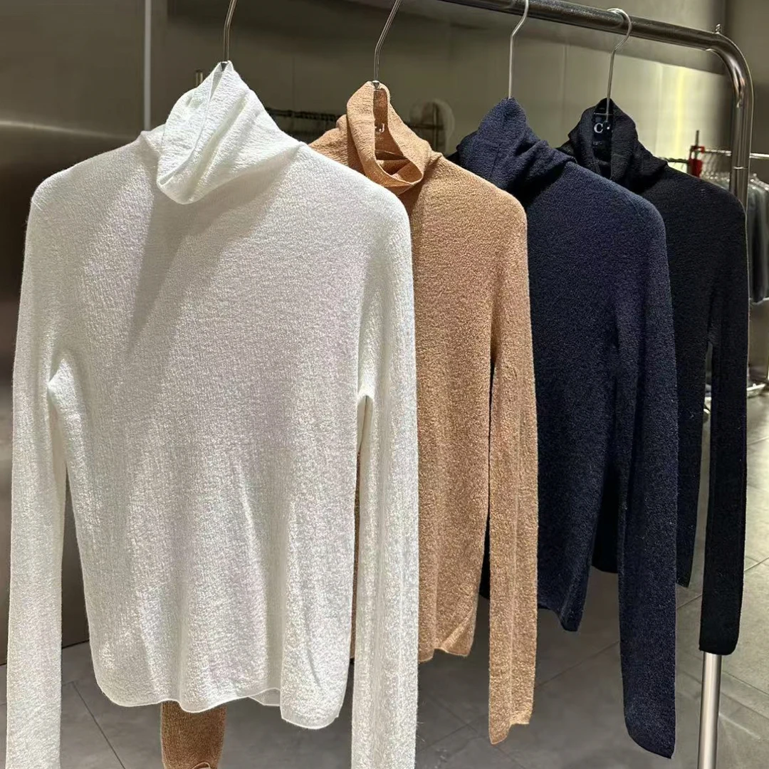 3037堆堆领树皮纹打底上衣毛衣