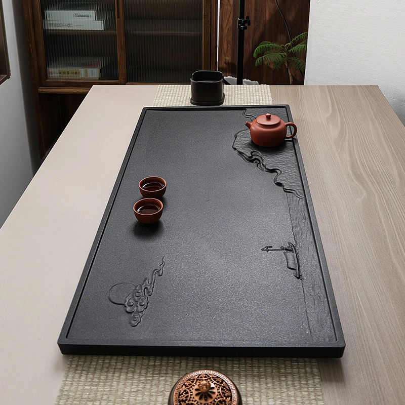 彼岸合成乌金石茶盘排水管托盘茶盘年轻人茶盘茶盘茶盘家用小茶台