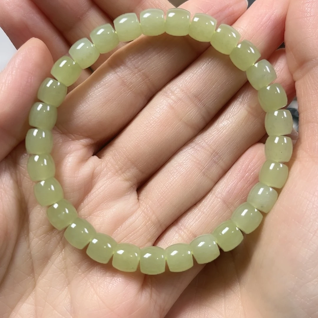 杨***音和田玉未镶嵌手串卡7直切