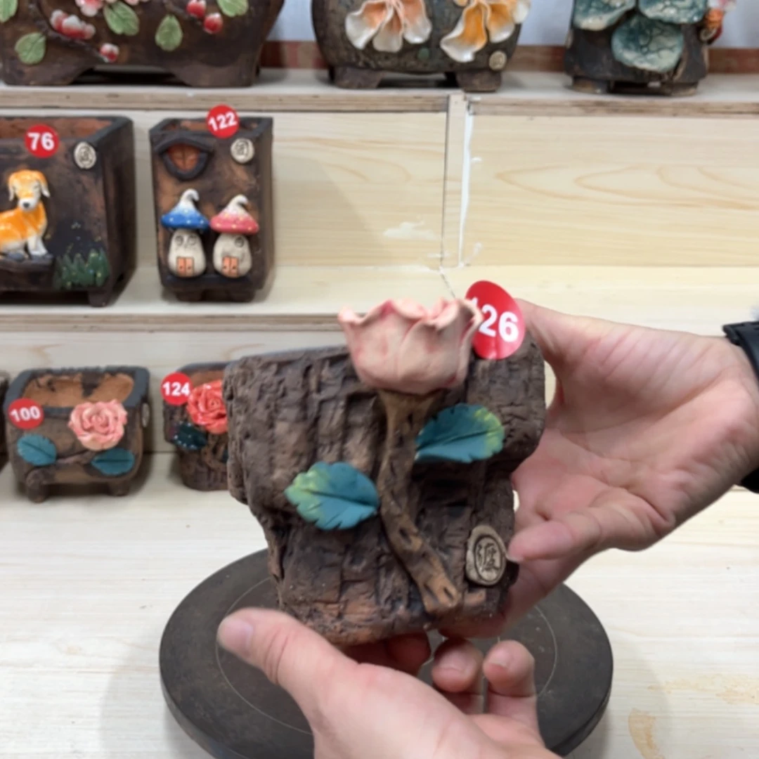 【闪购商品】紫砂花盆126号内口8×7外高10