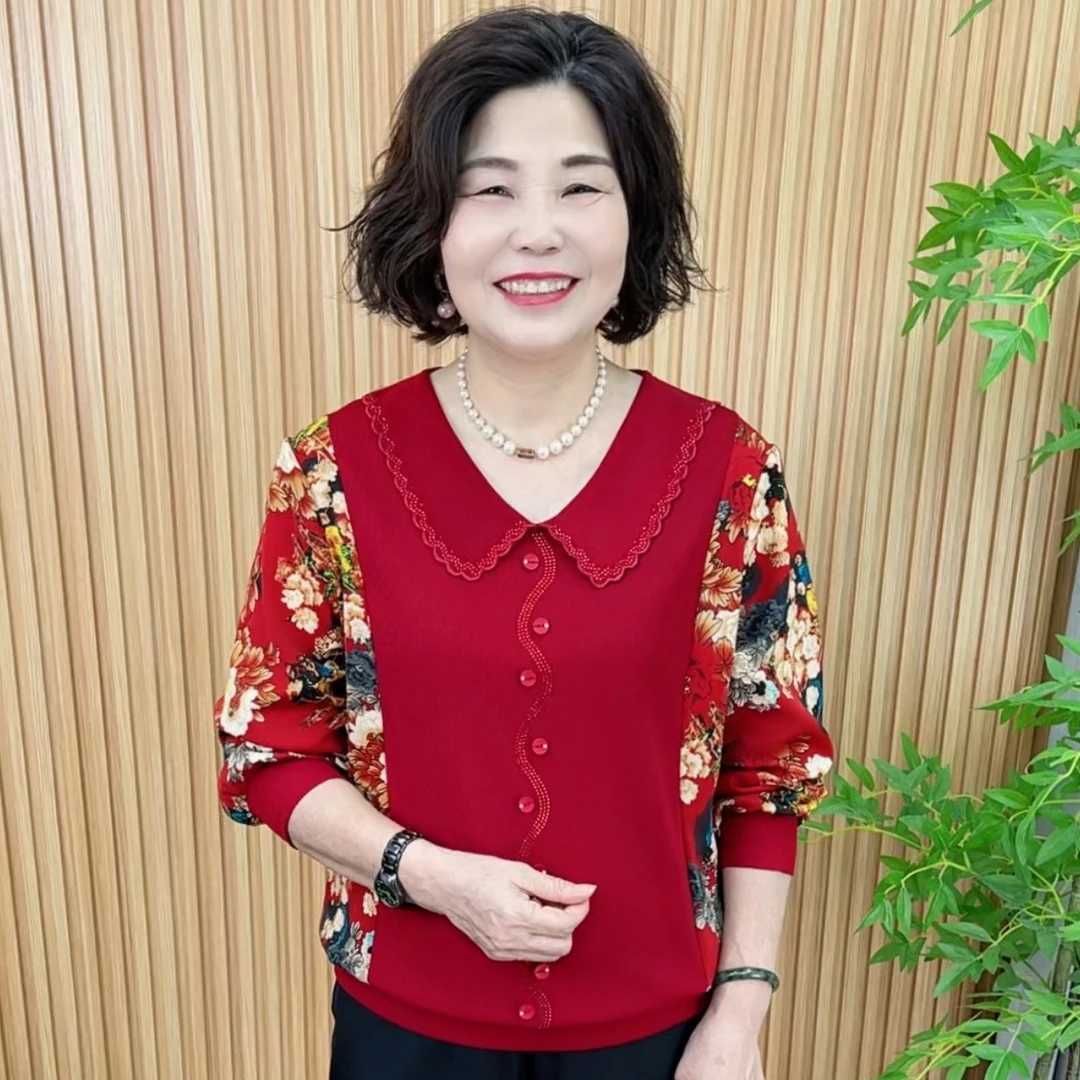 常规休闲风长袖拼接修身型V领T恤显瘦春秋欧若智性风长袖V2301