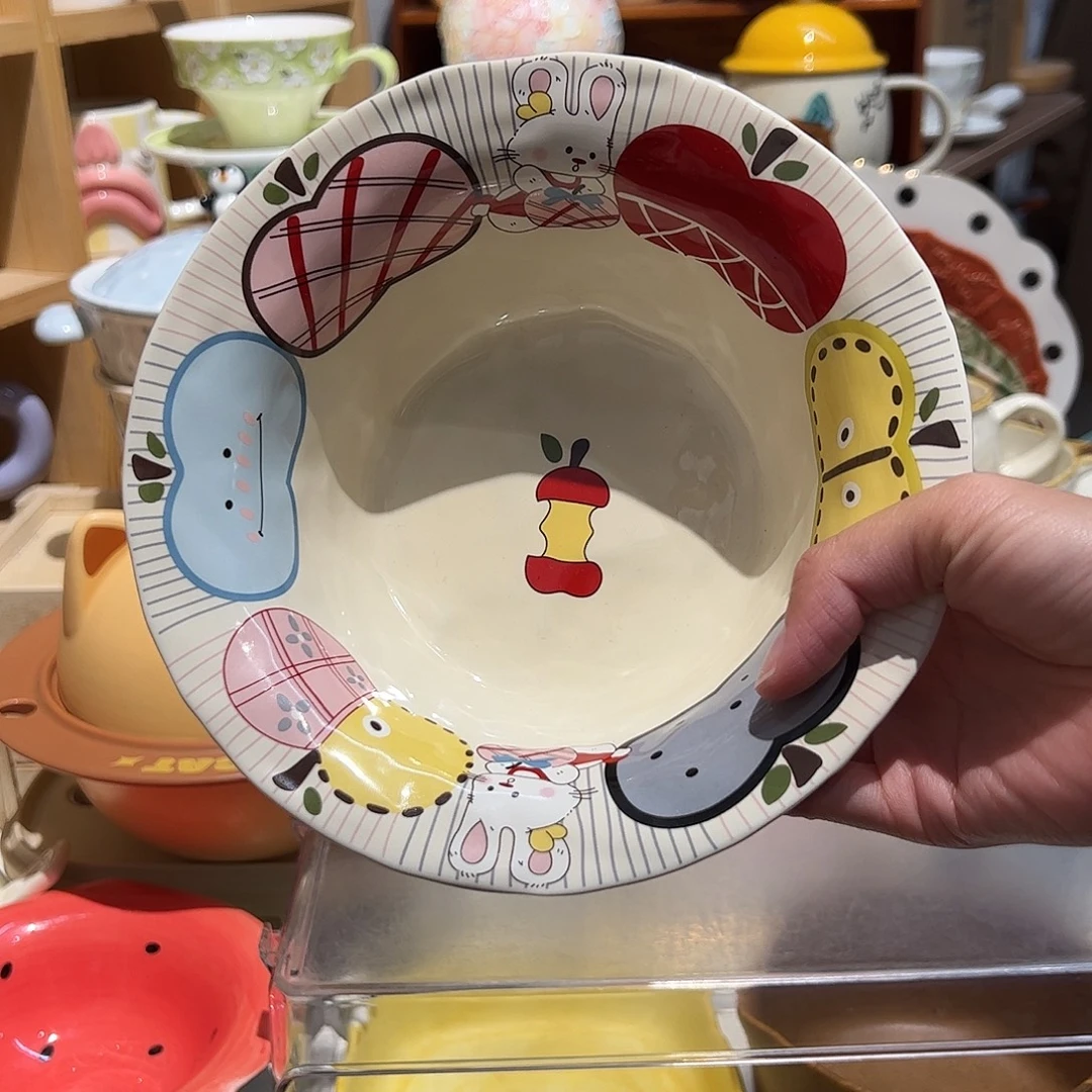 苹果小兔子反口碗