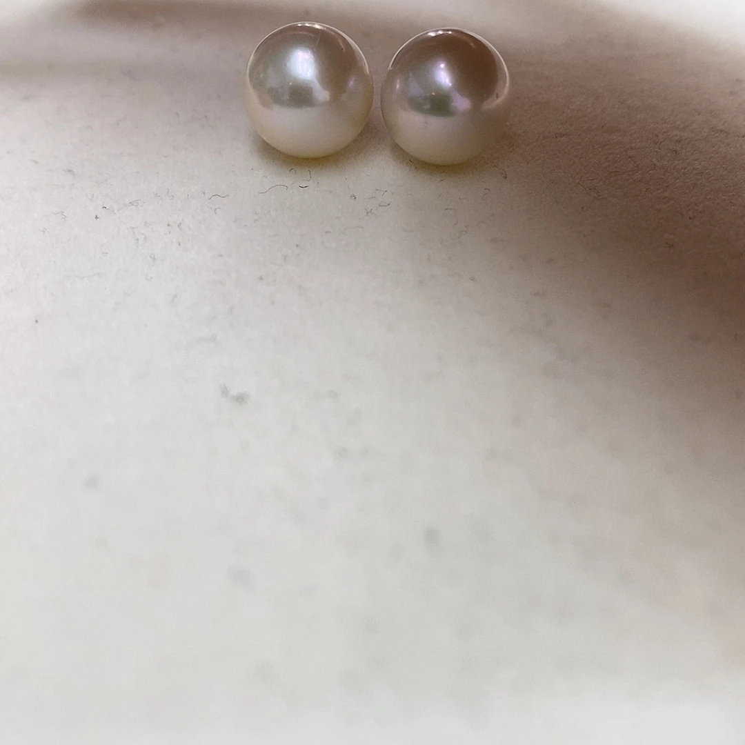 银S925镶嵌耳饰淡水珍珠