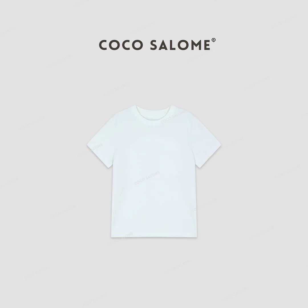 COCO SALOME⑥【三角洲】早春瘦身圆领休闲百搭女款圆领短袖785L