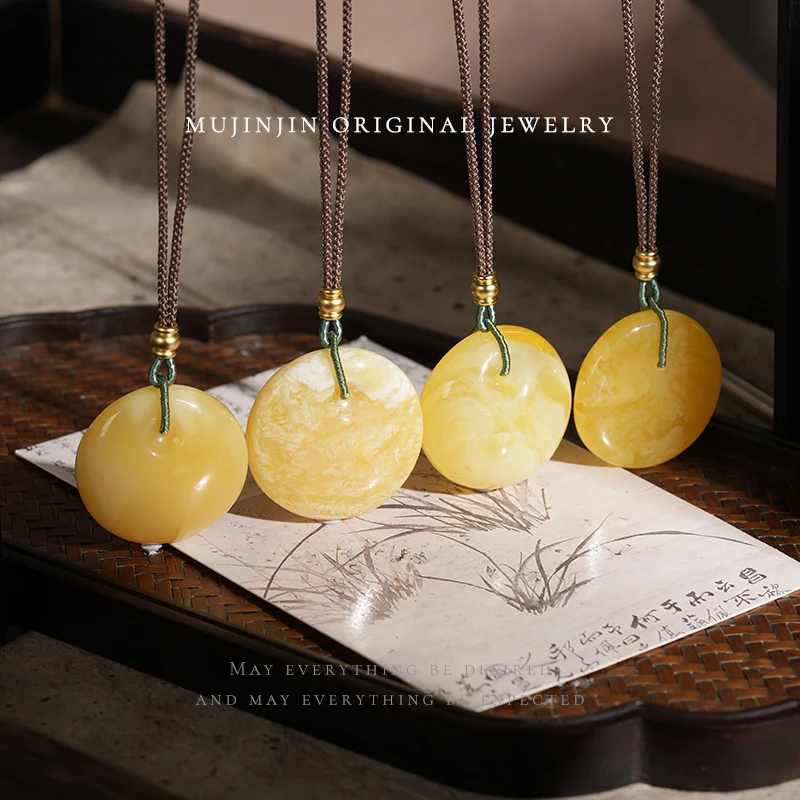 【木槿槿 圆满】天然蜜蜡吊坠女款国风新中式项链多样性发一