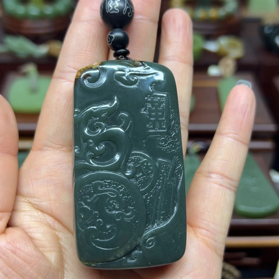 【闪购商品】岫岩河磨玉（透闪石质玉）把件未镶嵌龙凤呈祥