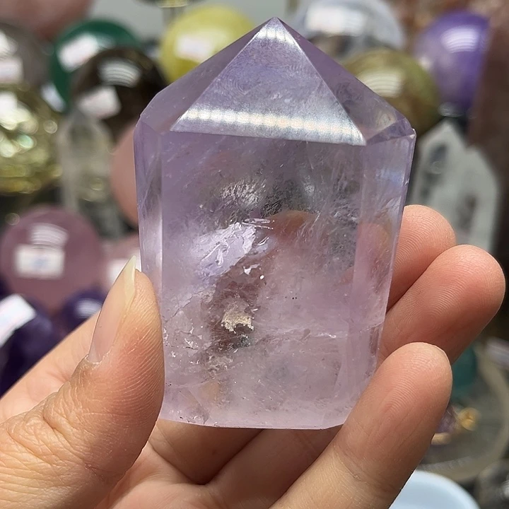 水晶珠宝半成品未镶嵌135克紫水晶中