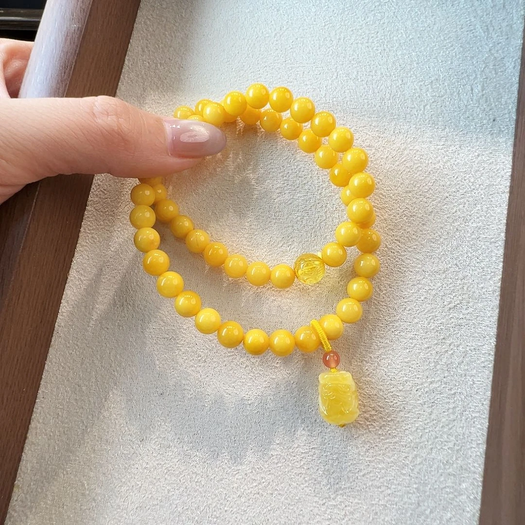 蜜蜡未镶嵌手链蜜蜡6.7mm