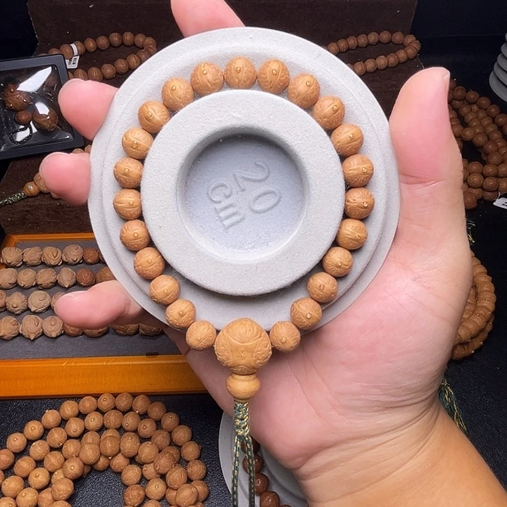 手串凤眼菩提10.5mm实心粉红皮