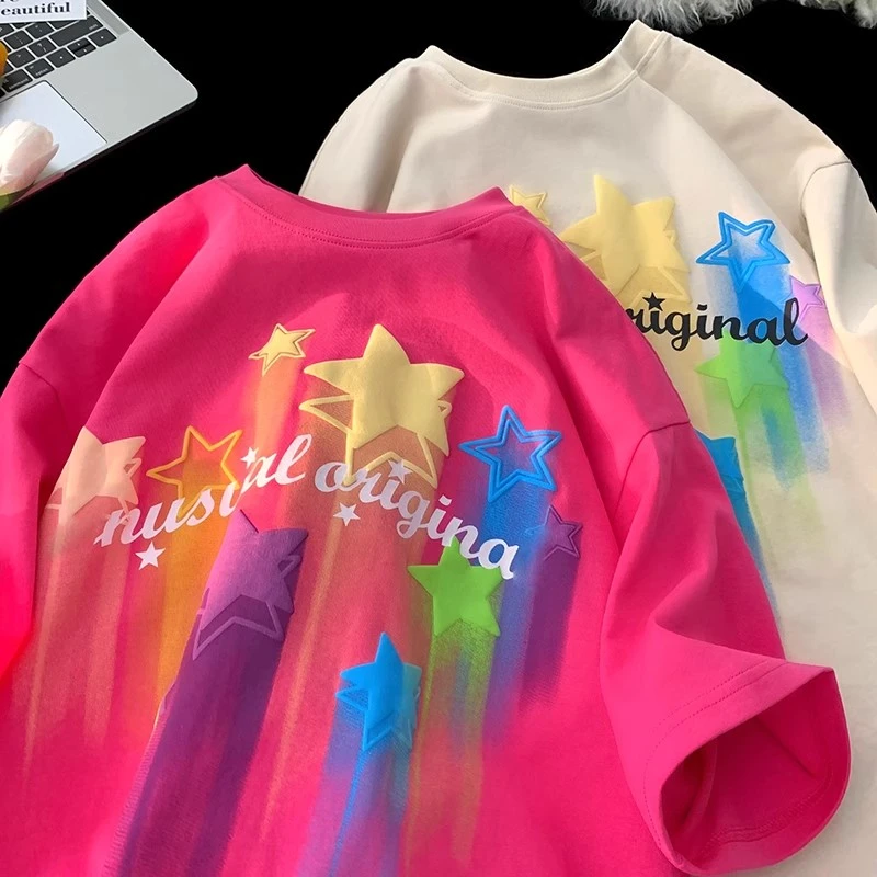 【亲子装】儿童夏装纯棉短袖T恤2025新款中大童洋气时髦上衣男女童t