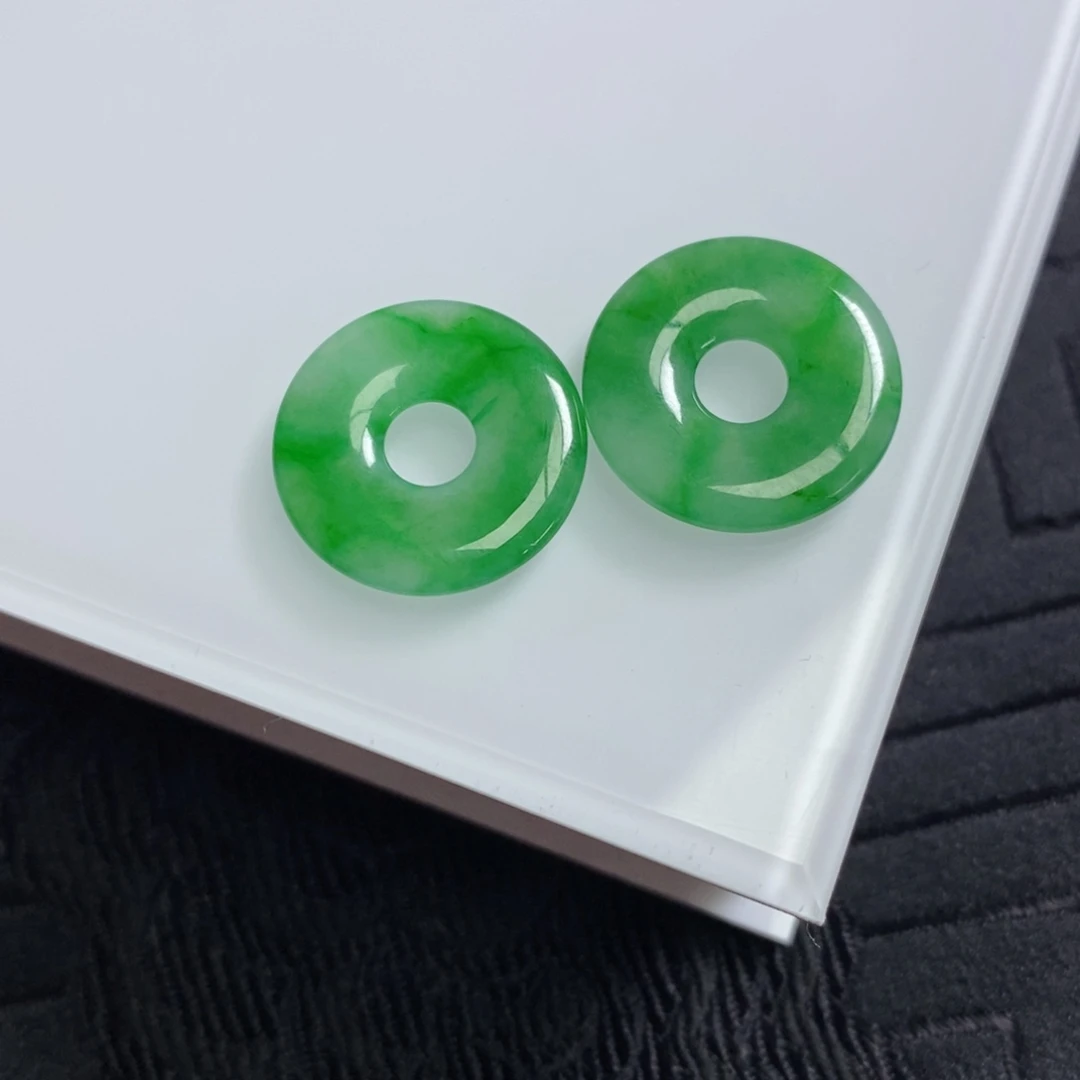 翡翠未镶嵌耳饰飘辣阳色花甜甜圈