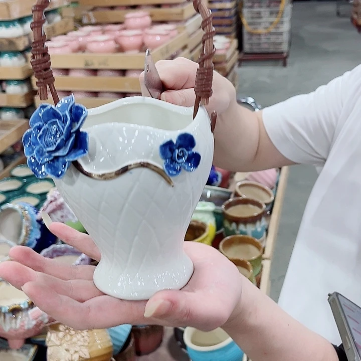 有孔，凑10元包邮陶瓷花盆发货！