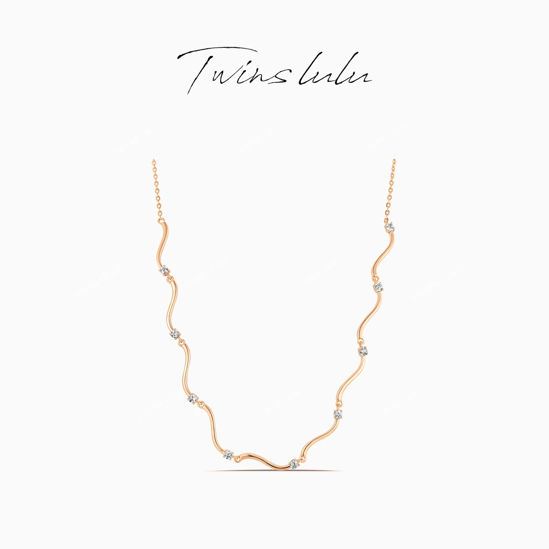 TWINS LULU 925银流光风 轻奢高级感小众高颜值波浪纹项链TSJ9753