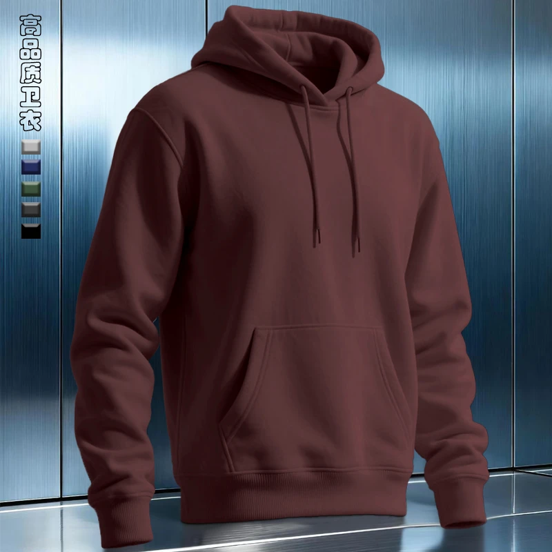 痞帅美式男士秋冬男加绒加厚宽松卫衣男款连帽情侣保暖连帽卫衣男