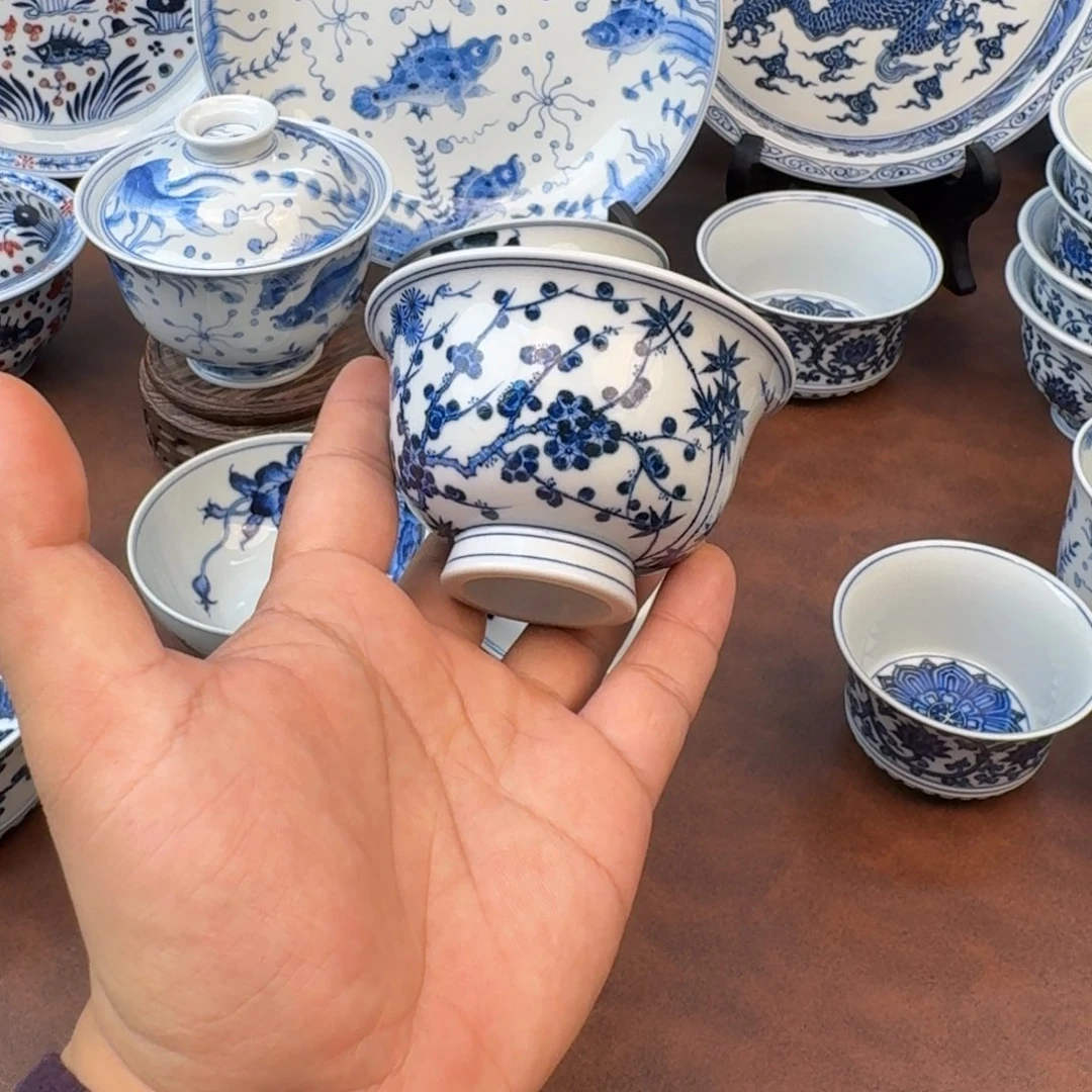 陶摆件松竹梅大压手