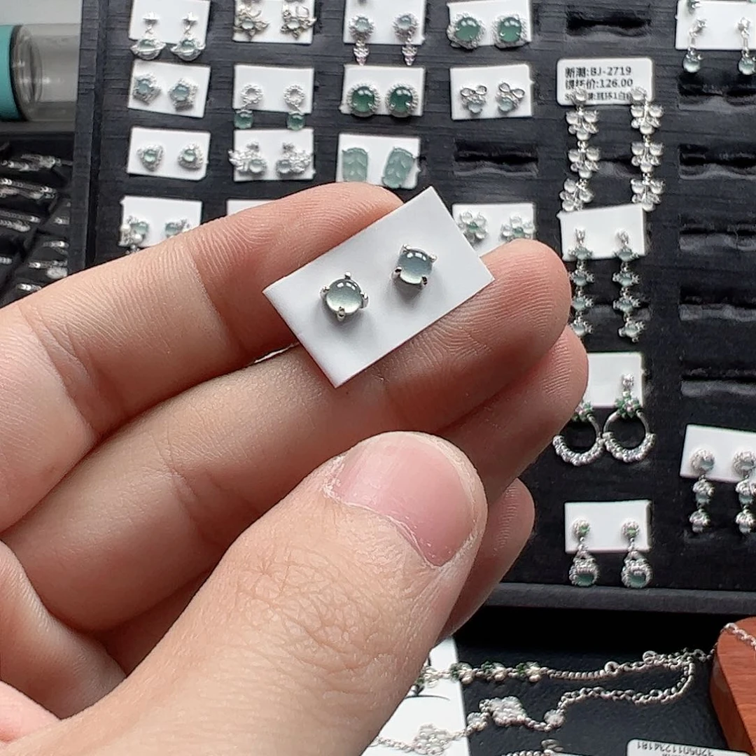 翡翠手链银S925镶嵌今**酒天然翡翠