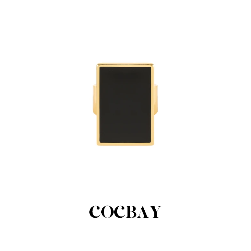 铜合金珐琅戒指 铜合金珐琅戒指 COCBAY-铜合金方牌戒指