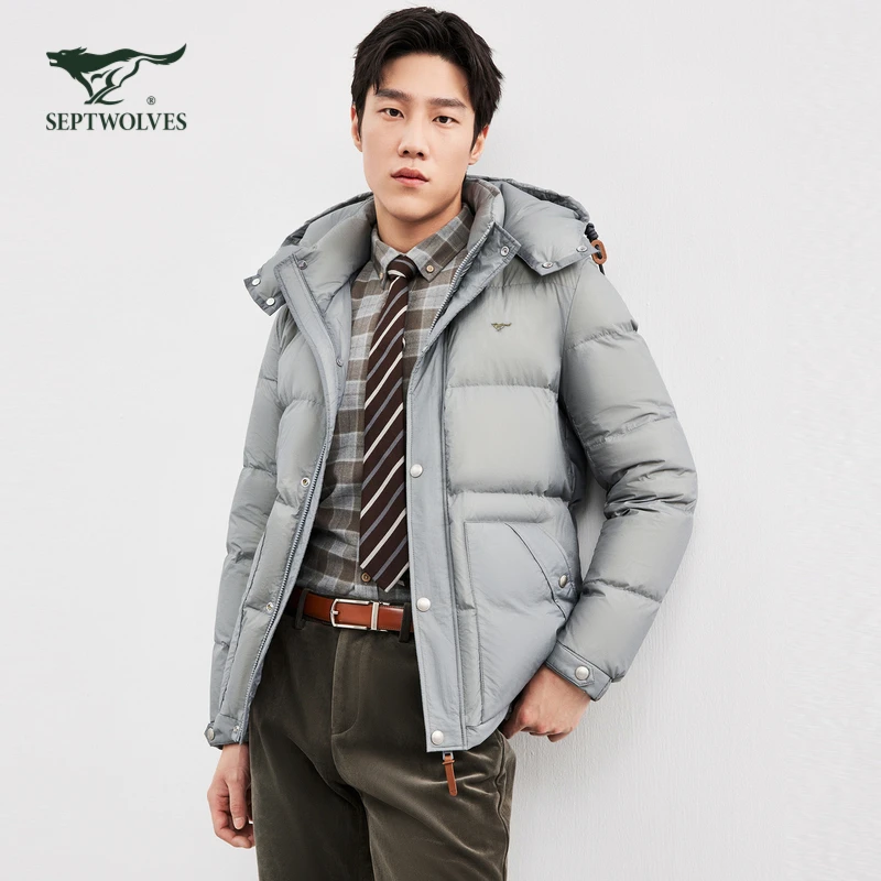 七匹狼【狼族生活】新羽绒服男士连帽冬季厚羽绒保暖男装外套男款