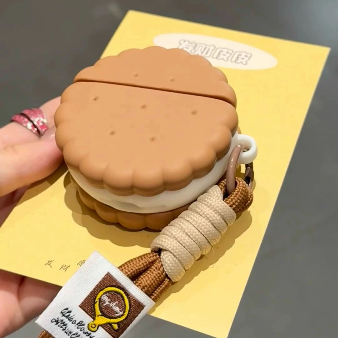 立体创意夹心饼干AirPodsPro1/2苹果4代/3代无线蓝牙耳机套软男女