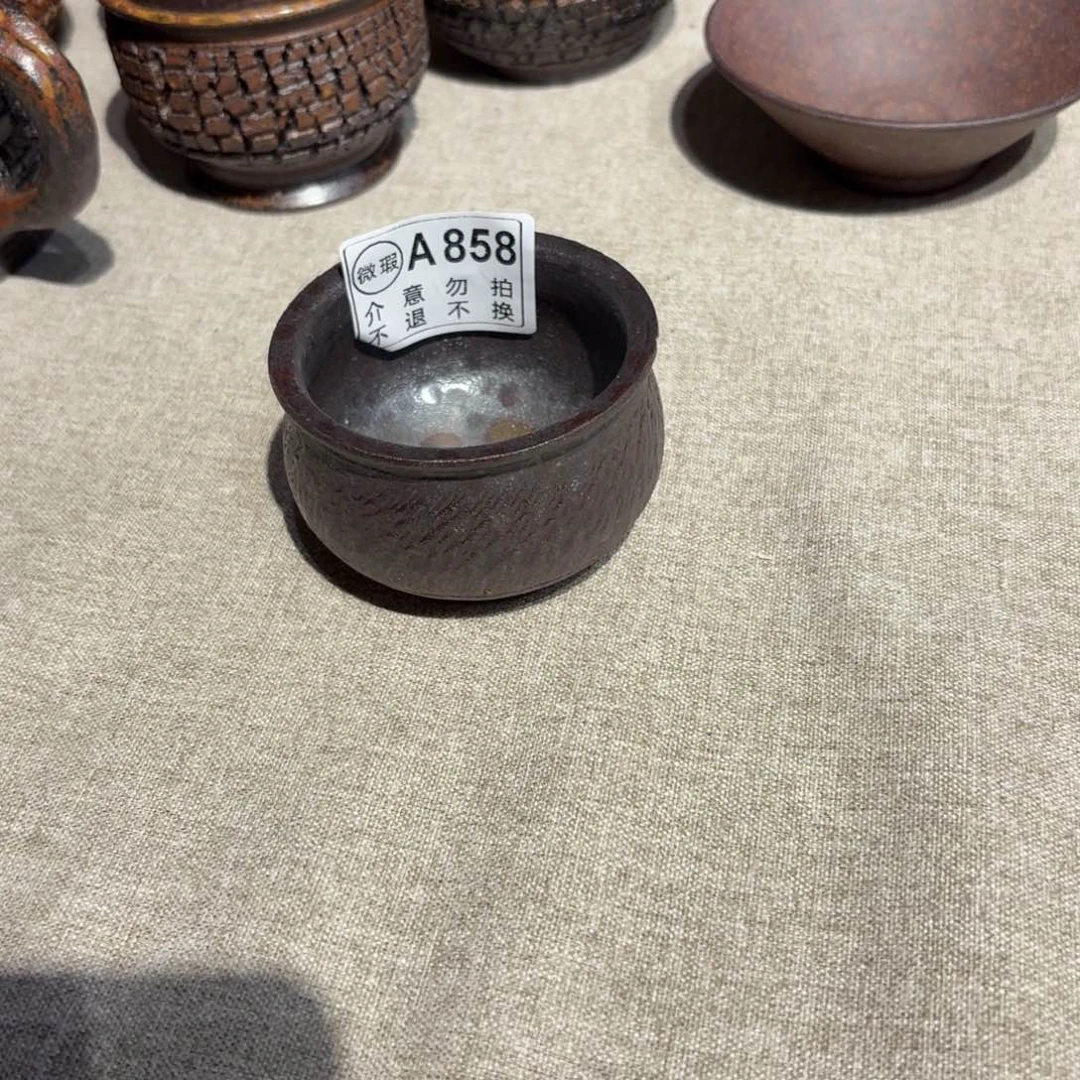 粗瓷茶具素胎无釉盖碗