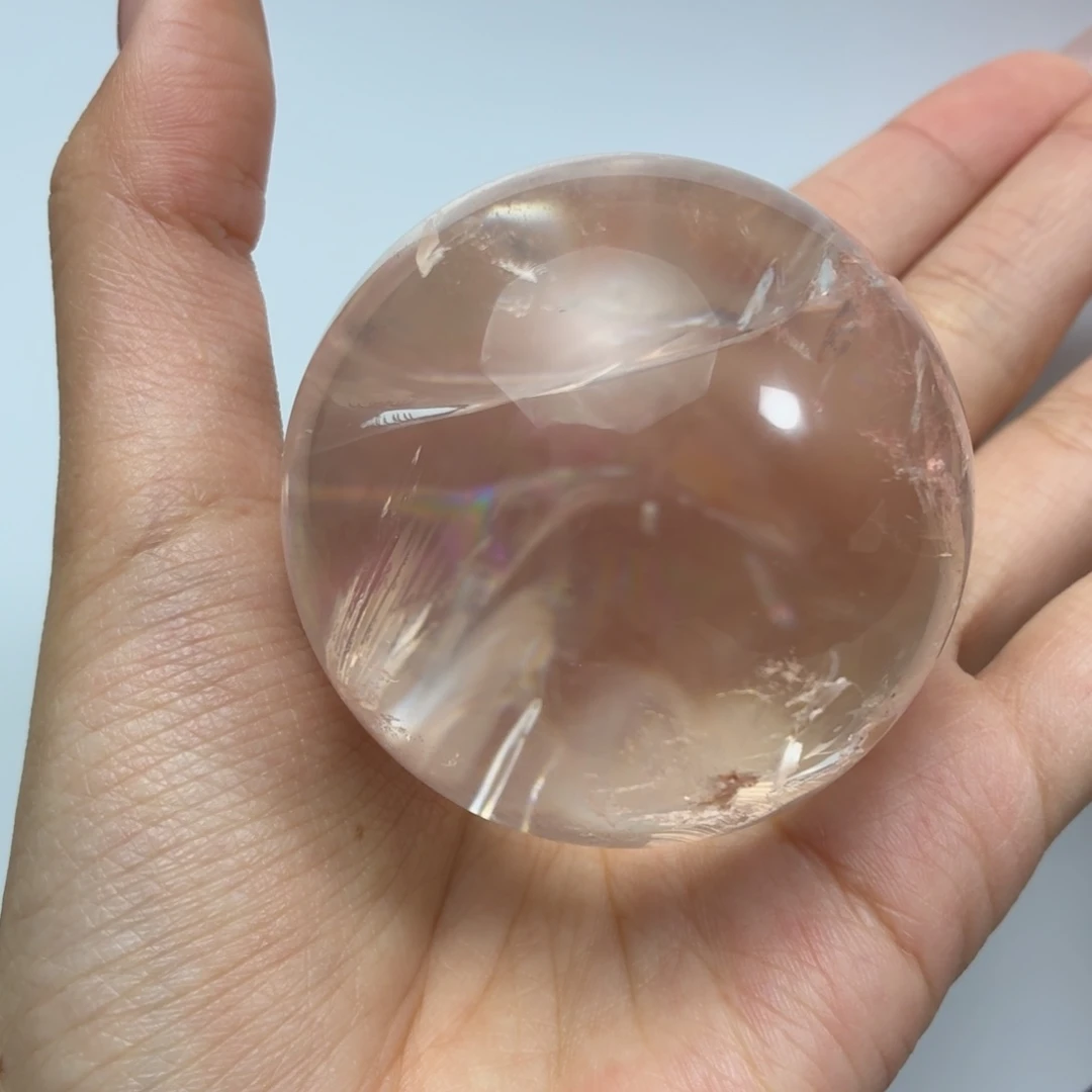 水晶未镶嵌珠宝半成品粉阿赛55.6mm