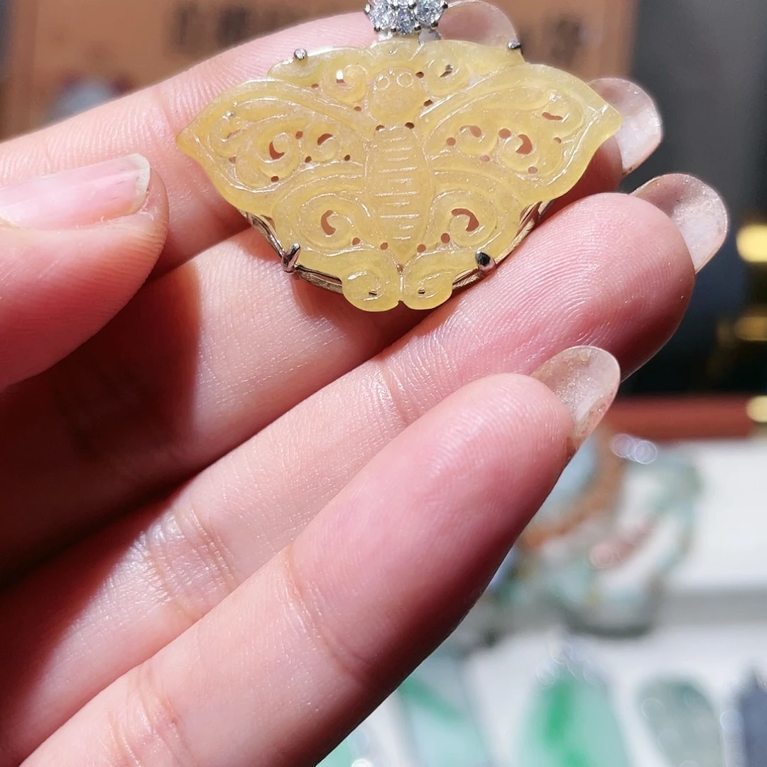 翡翠银S925镶嵌吊坠(不含链)