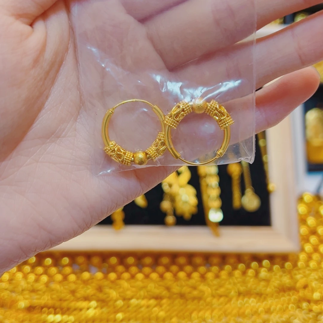 格***姆合金一对小号转运珠耳环