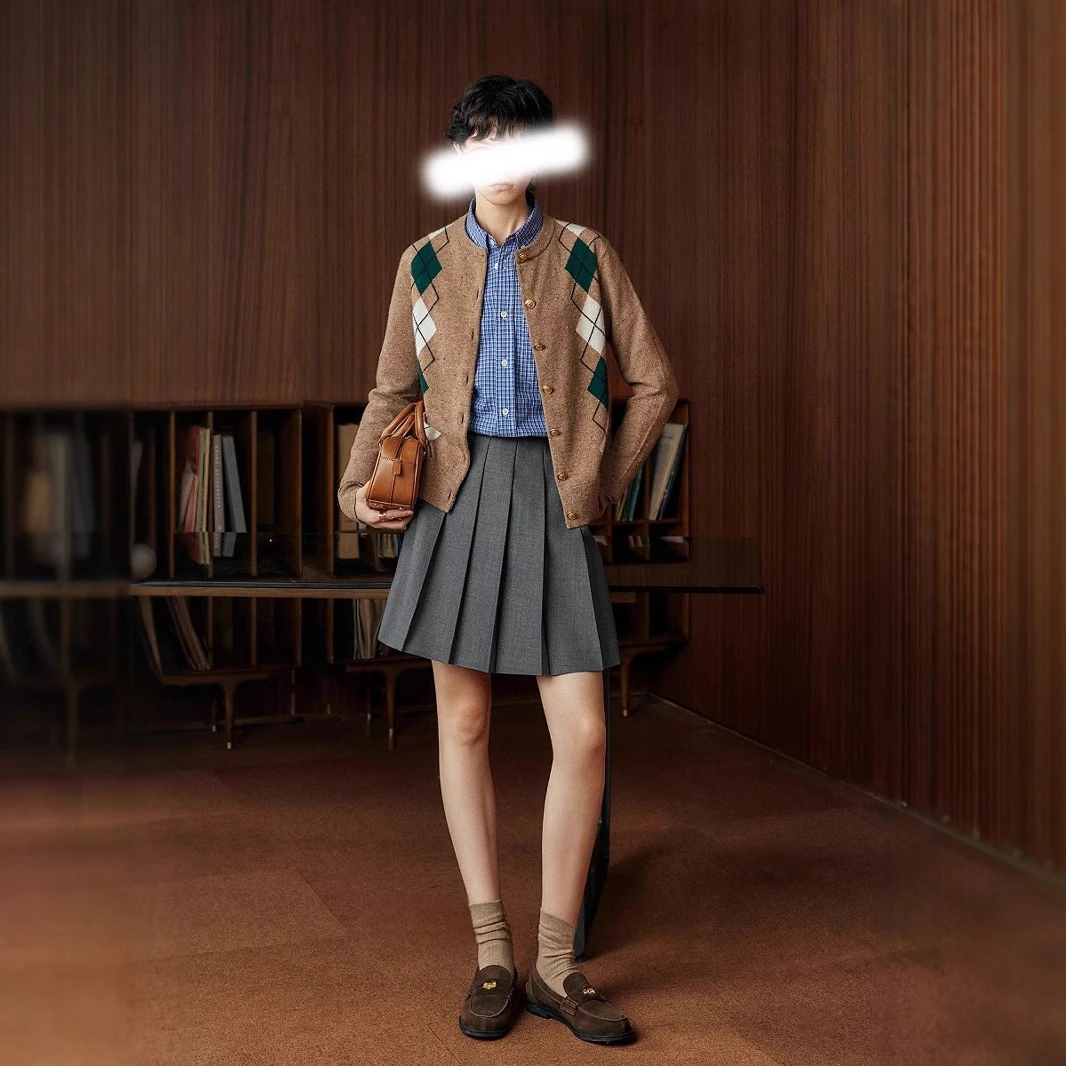 【简知】不基础 解构冷压定型A字裙裤短款TR斜纹百褶短裙282