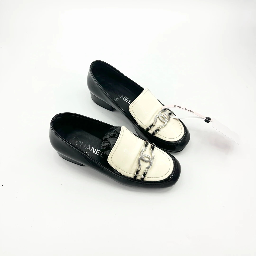 95新 Chanel/香奈儿 香奈儿/36码/双c拼色乐福鞋TT0258