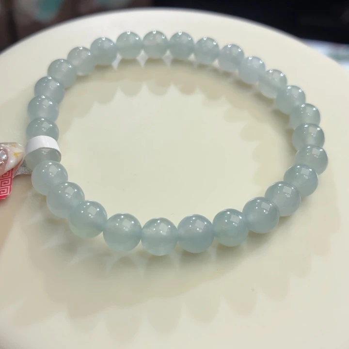 翡翠未镶嵌手链冰胶蓝卡6．8