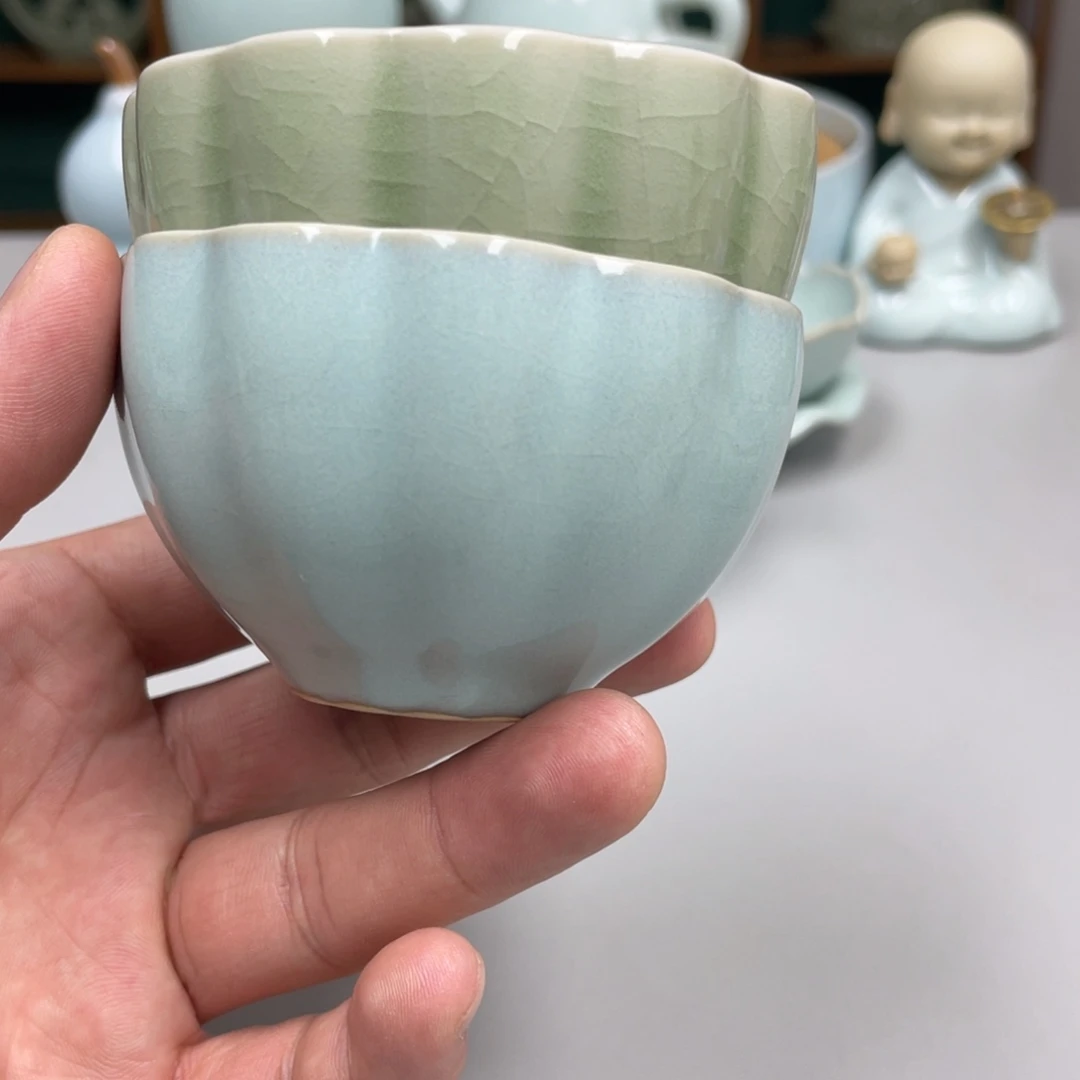 福***朵瓷天青色豆绿拍一发二赵琳老师