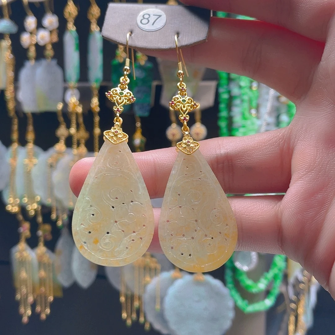 翡翠未镶嵌耳饰翡翠