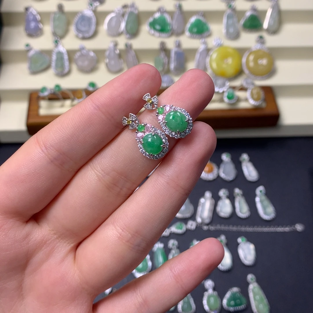 翡翠银S925镶嵌颈饰