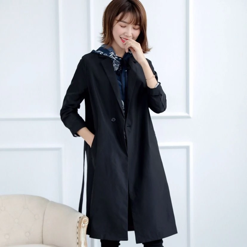 西装领九分袖长风衣A195678FY