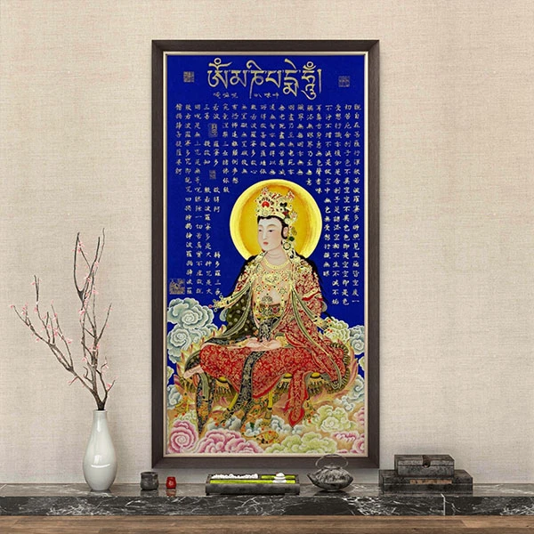 【手绘秘彩描金】宫彩禅定观音——高金月—手绘国画