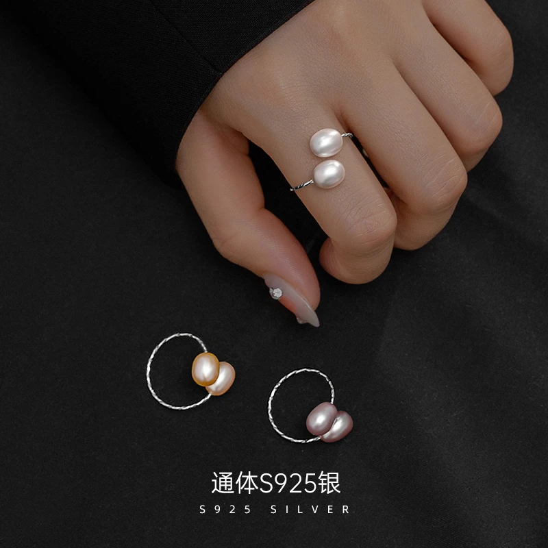 925银戒指 网红百搭小众复古可调节时尚精致金戒手工简约轻奢戒指